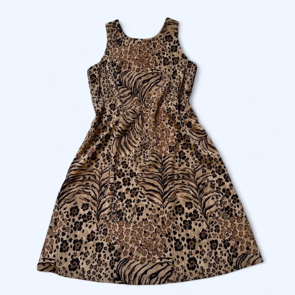 Vintage Jones New York Women's Mixed Animal Print Mini Dress